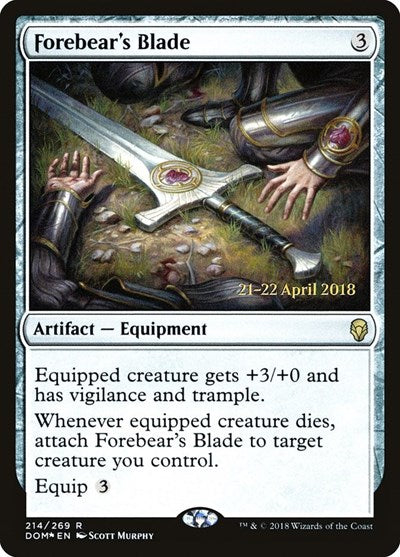 Forebear's Blade [Dominaria Promos] | Exor Games Dartmouth