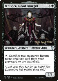 Whisper, Blood Liturgist [Dominaria Promos] | Exor Games Dartmouth