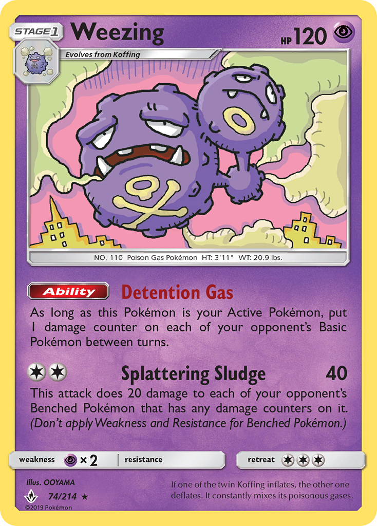 Weezing (74/214) [Sun & Moon: Unbroken Bonds] | Exor Games Dartmouth