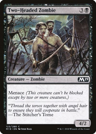 Two-Headed Zombie [Core Set 2019] | Exor Games Dartmouth