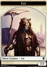 Cat (001) // Cat Warrior (008) Double-sided Token [Commander 2017 Tokens] | Exor Games Dartmouth