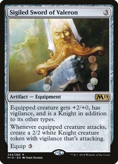 Sigiled Sword of Valeron [Core Set 2019] | Exor Games Dartmouth