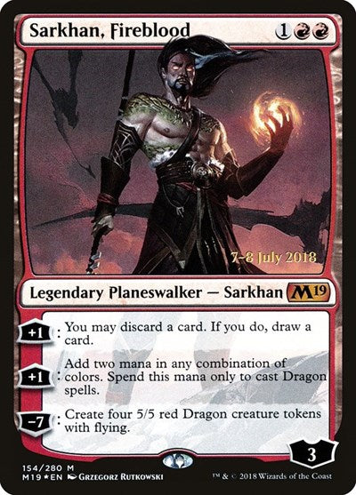 Sarkhan, Fireblood [Core Set 2019 Promos] | Exor Games Dartmouth