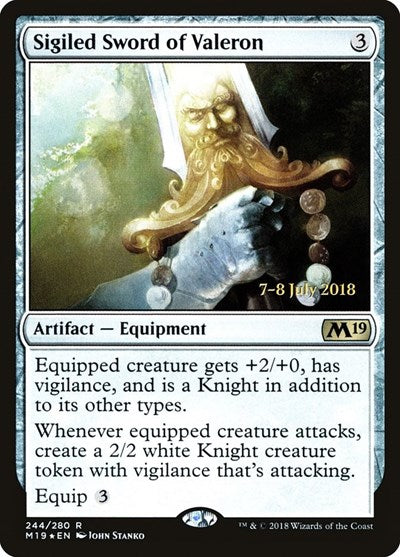 Sigiled Sword of Valeron [Core Set 2019 Promos] | Exor Games Dartmouth