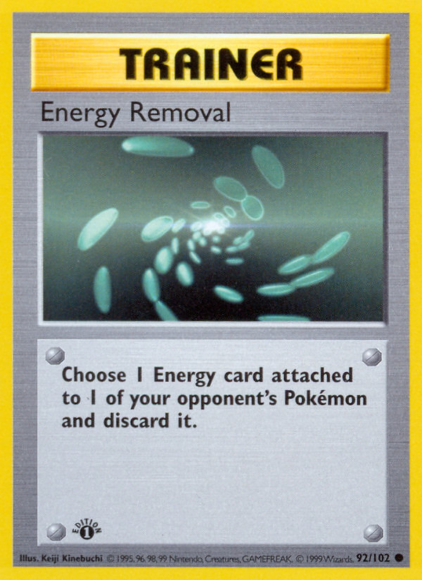 Energy Removal (92/102) (Shadowless) [Base Set 1st Edition] | Exor Games Dartmouth