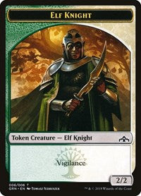 Elf Knight Token [Guilds of Ravnica Tokens] | Exor Games Dartmouth