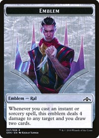 Emblem - Ral, Izzet Viceroy [Guilds of Ravnica Tokens] | Exor Games Dartmouth