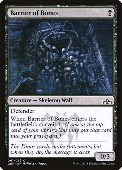 Barrier of Bones [Guilds of Ravnica] | Exor Games Dartmouth