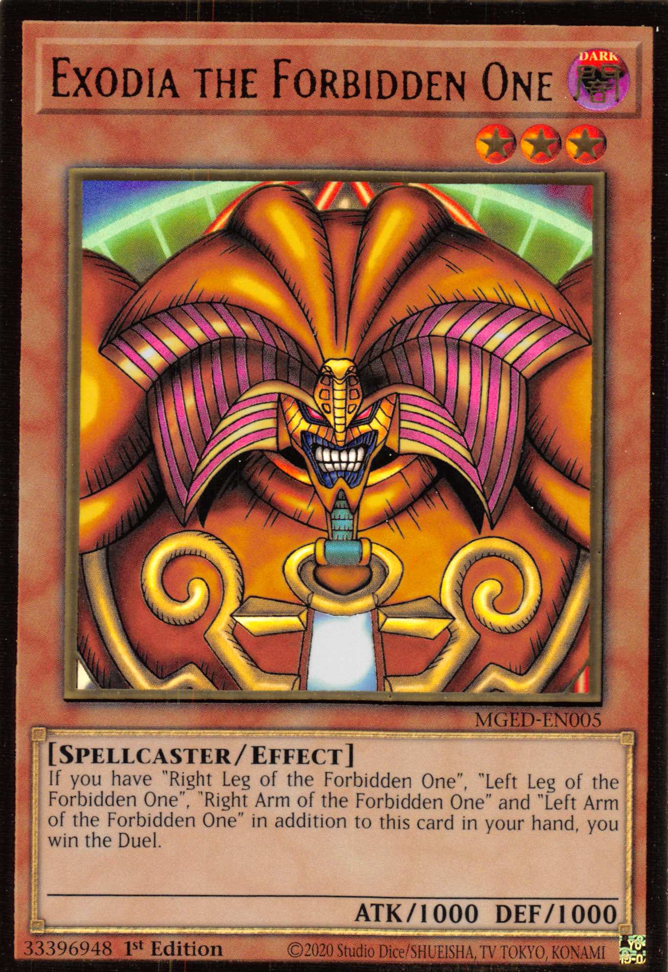 Exodia the Forbidden One [MGED-EN005] Gold Rare | Exor Games Dartmouth