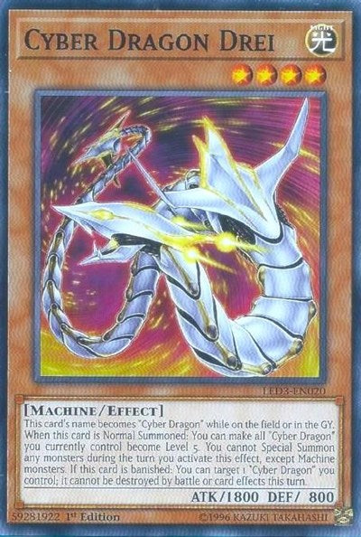 Cyber Dragon Drei [LED3-EN020] Common | Exor Games Dartmouth