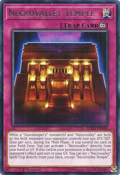 Necrovalley Temple [SOFU-EN068] Rare | Exor Games Dartmouth
