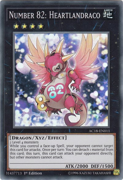 Number 82: Heartlandraco [AC18-EN011] Super Rare | Exor Games Dartmouth