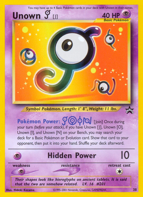 Unown [J] (38) [Wizards of the Coast: Black Star Promos] | Exor Games Dartmouth