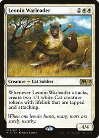 Leonin Warleader [Core Set 2019 Promos] | Exor Games Dartmouth