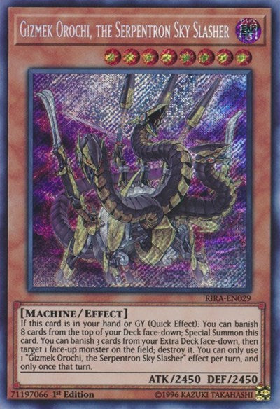 Gizmek Orochi, the Serpentron Sky Slasher [RIRA-EN029] Secret Rare | Exor Games Dartmouth