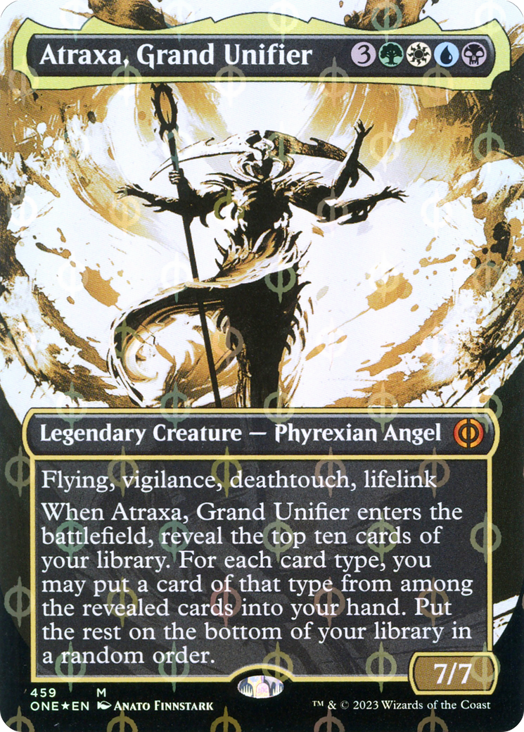 Atraxa, Grand Unifier (Borderless Ichor Step-and-Compleat Foil) [Phyrexia: All Will Be One] | Exor Games Dartmouth