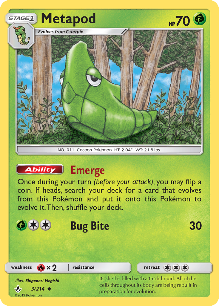 Metapod (3/214) [Sun & Moon: Unbroken Bonds] | Exor Games Dartmouth