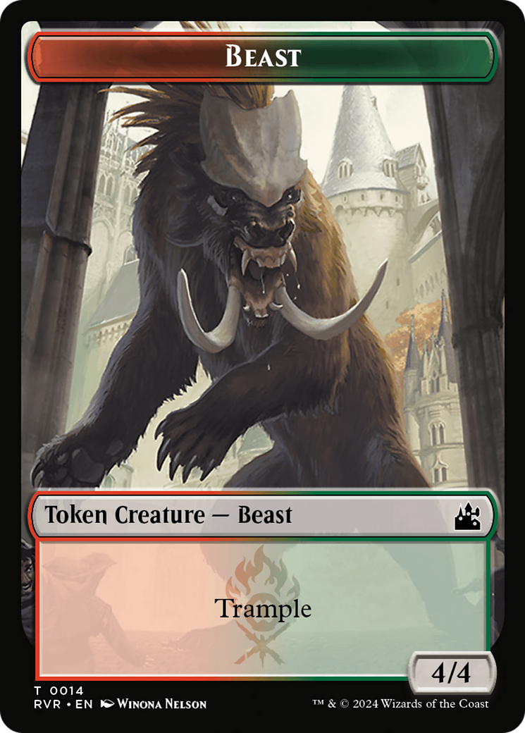 Beast Token [Ravnica Remastered Tokens] | Exor Games Dartmouth