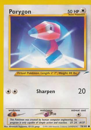 Porygon (78/105) [Neo Destiny Unlimited] | Exor Games Dartmouth