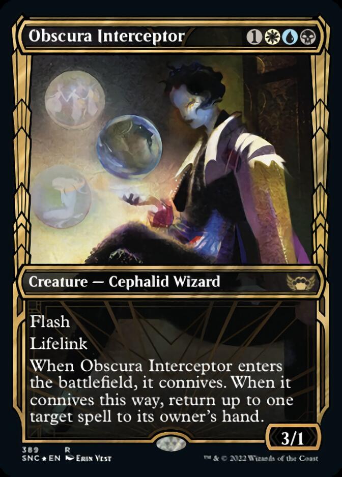 Obscura Interceptor (Showcase Golden Age Gilded Foil) [Streets of New Capenna] | Exor Games Dartmouth