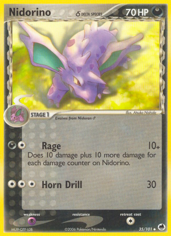 Nidorino (35/101) (Delta Species) [EX: Dragon Frontiers] | Exor Games Dartmouth