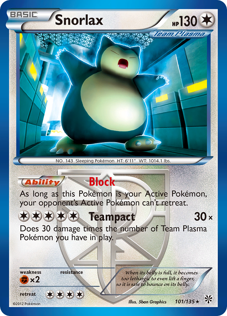 Snorlax (101/135) [Black & White: Plasma Storm] | Exor Games Dartmouth