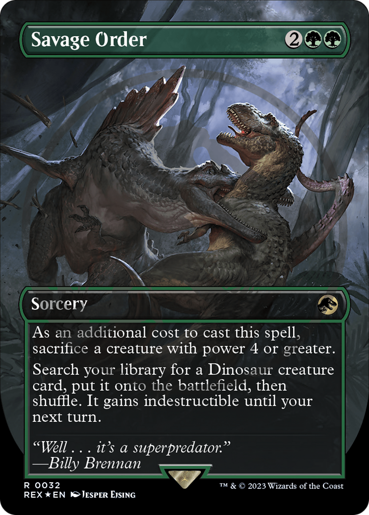 Savage Order Emblem (Borderless) [Jurassic World Collection Tokens] | Exor Games Dartmouth