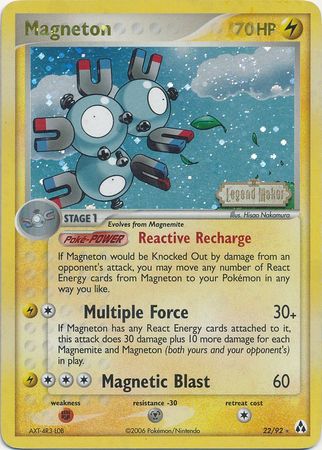 Magneton (22/92) (Stamped) [EX: Legend Maker] | Exor Games Dartmouth