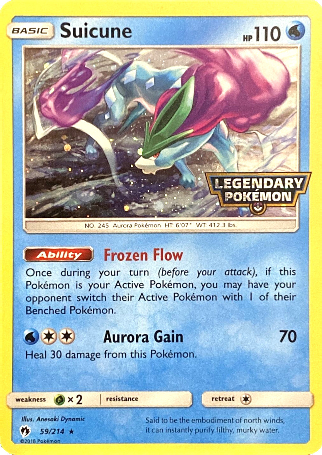 Suicune (59/214) (Legendary Pokemon Stamped) [Sun & Moon: Lost Thunder] | Exor Games Dartmouth