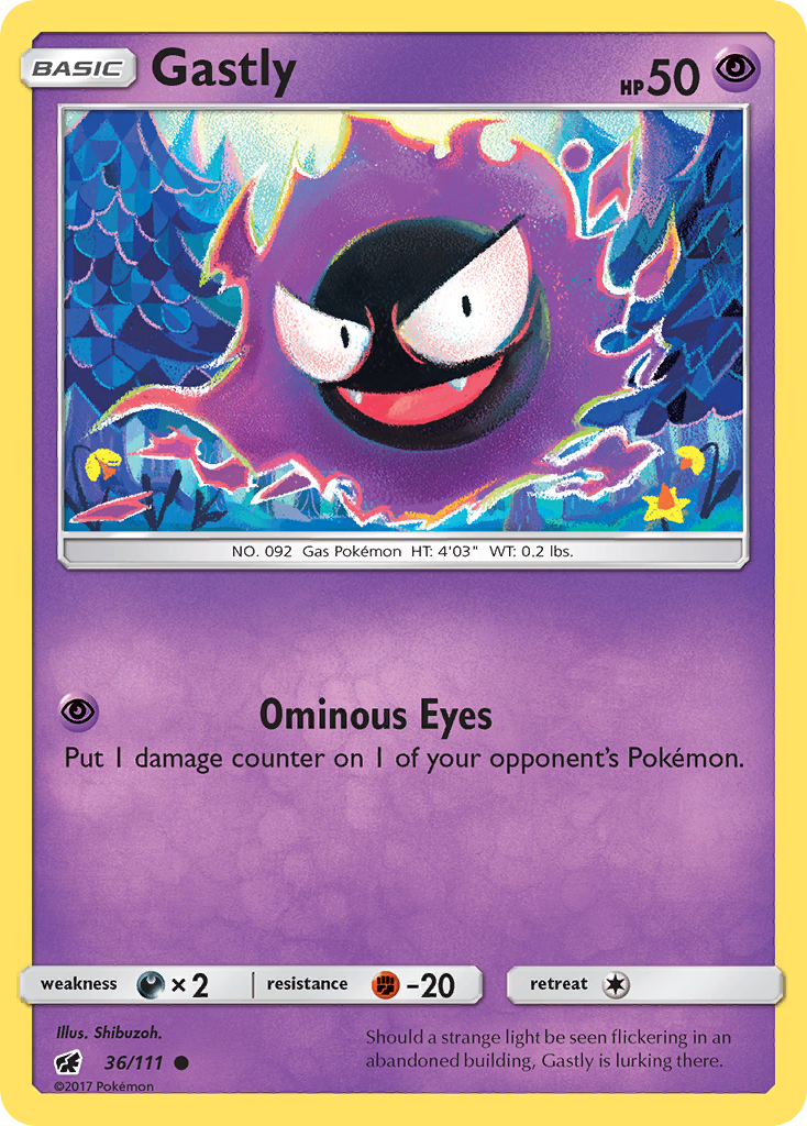 Gastly (36/111) [Sun & Moon: Crimson Invasion] | Exor Games Dartmouth