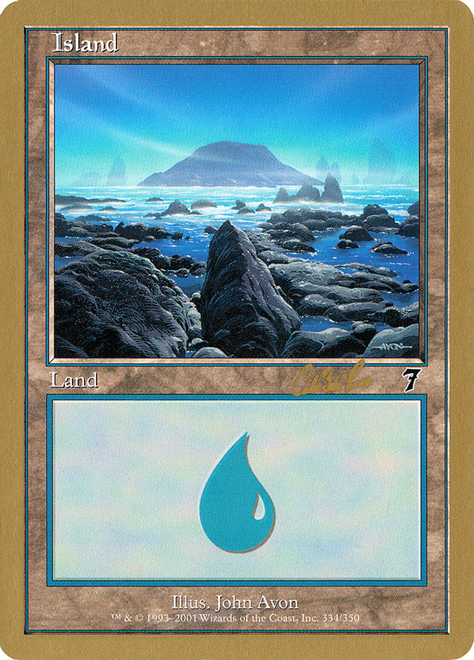 Island (cr334) (Carlos Romao) [World Championship Decks 2002] | Exor Games Dartmouth