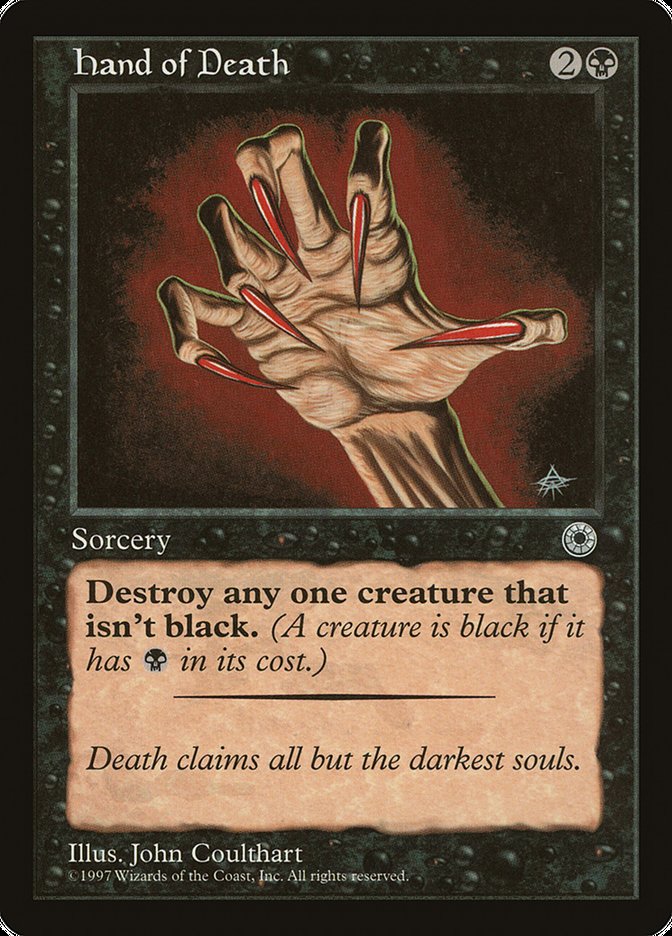 Hand of Death (With Creature Color Explanation) [Portal] | Exor Games Dartmouth