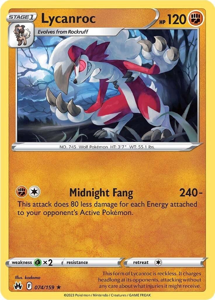 Lycanroc (074/159) [Sword & Shield: Crown Zenith] | Exor Games Dartmouth