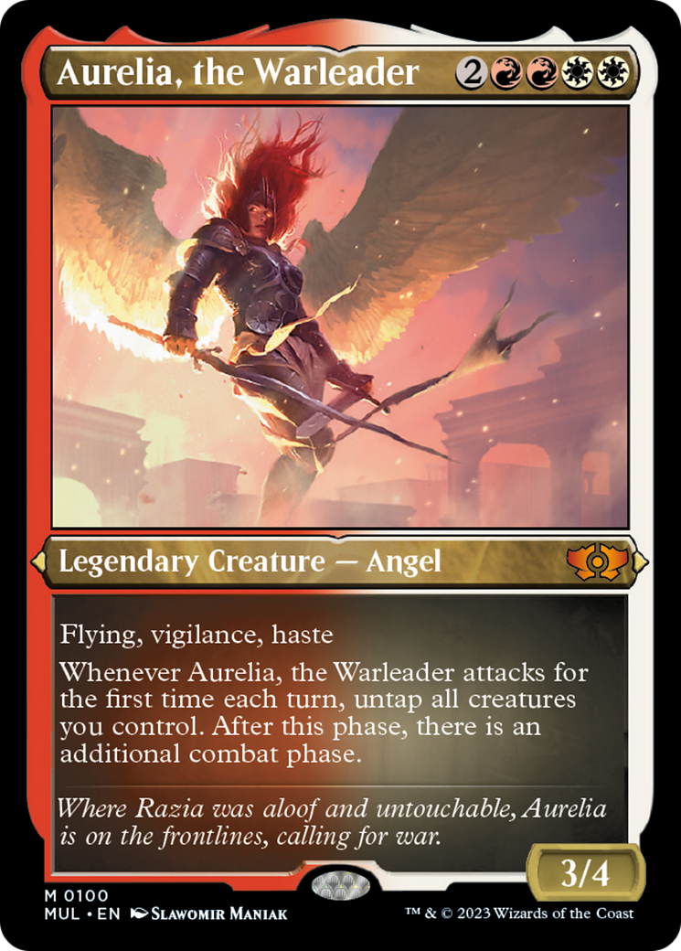 Aurelia, the Warleader (Foil Etched) [Multiverse Legends] | Exor Games Dartmouth