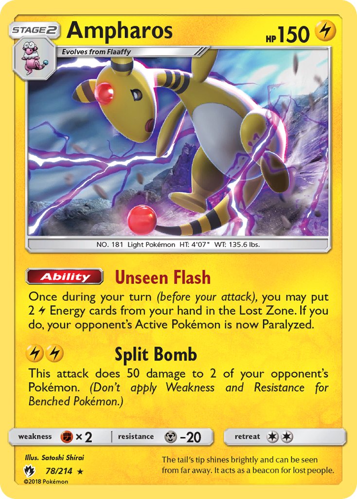 Ampharos (78/214) (Theme Deck Exclusive) [Sun & Moon: Lost Thunder] | Exor Games Dartmouth