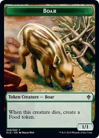 Boar // Food (15) Double-sided Token [Throne of Eldraine Tokens] | Exor Games Dartmouth