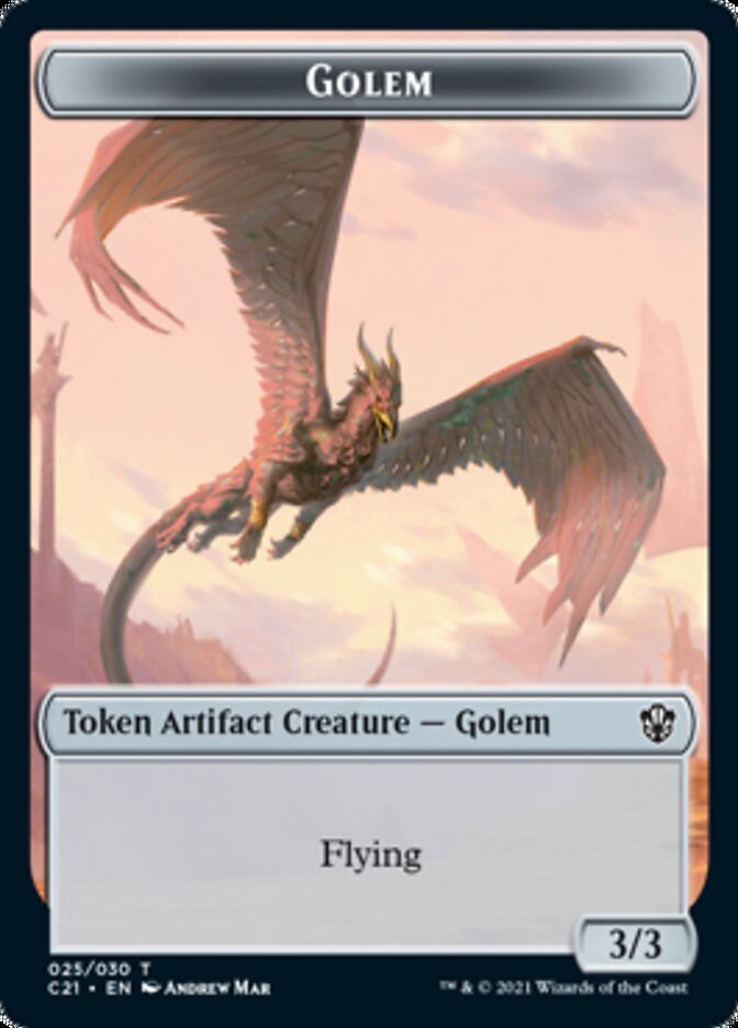 Golem // Thopter Token (025/030) [Commander 2021 Tokens] | Exor Games Dartmouth