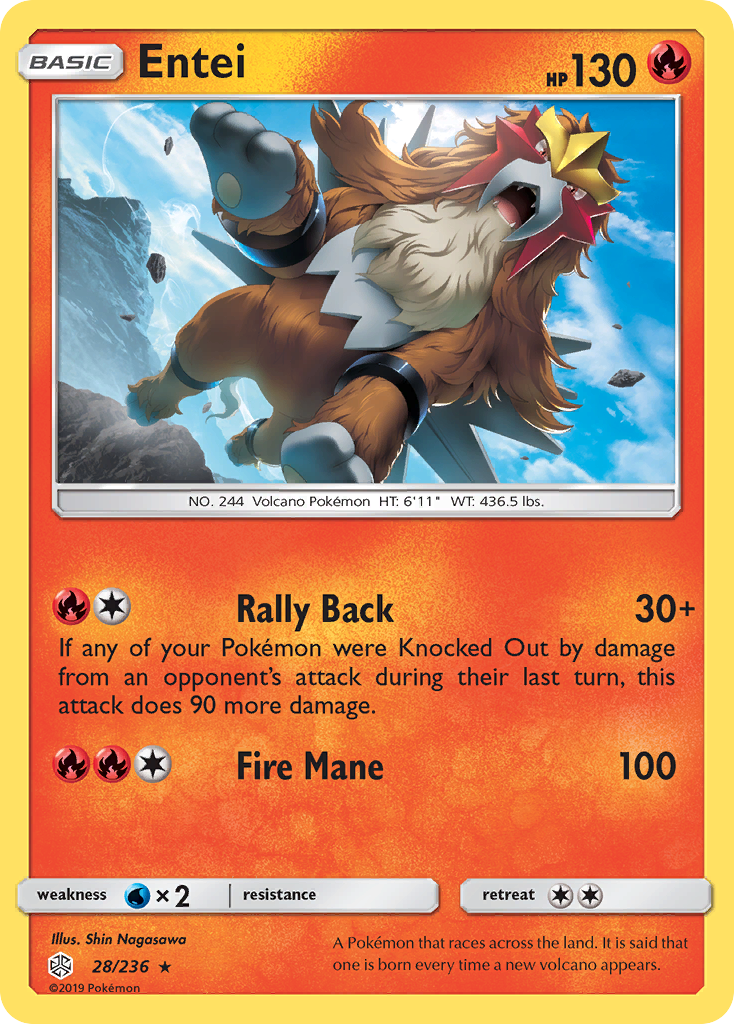 Entei (28/236) [Sun & Moon: Cosmic Eclipse] | Exor Games Dartmouth