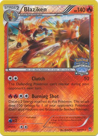 Blaziken (14/111) (National Championship Promo) [XY: Furious Fists] | Exor Games Dartmouth