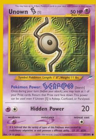 Unown [S] (87/105) [Neo Destiny Unlimited] | Exor Games Dartmouth