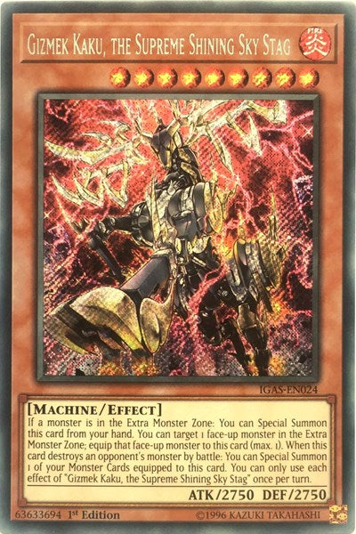 Gizmek Kaku, the Supreme Shining Sky Stag [IGAS-EN024] Secret Rare | Exor Games Dartmouth