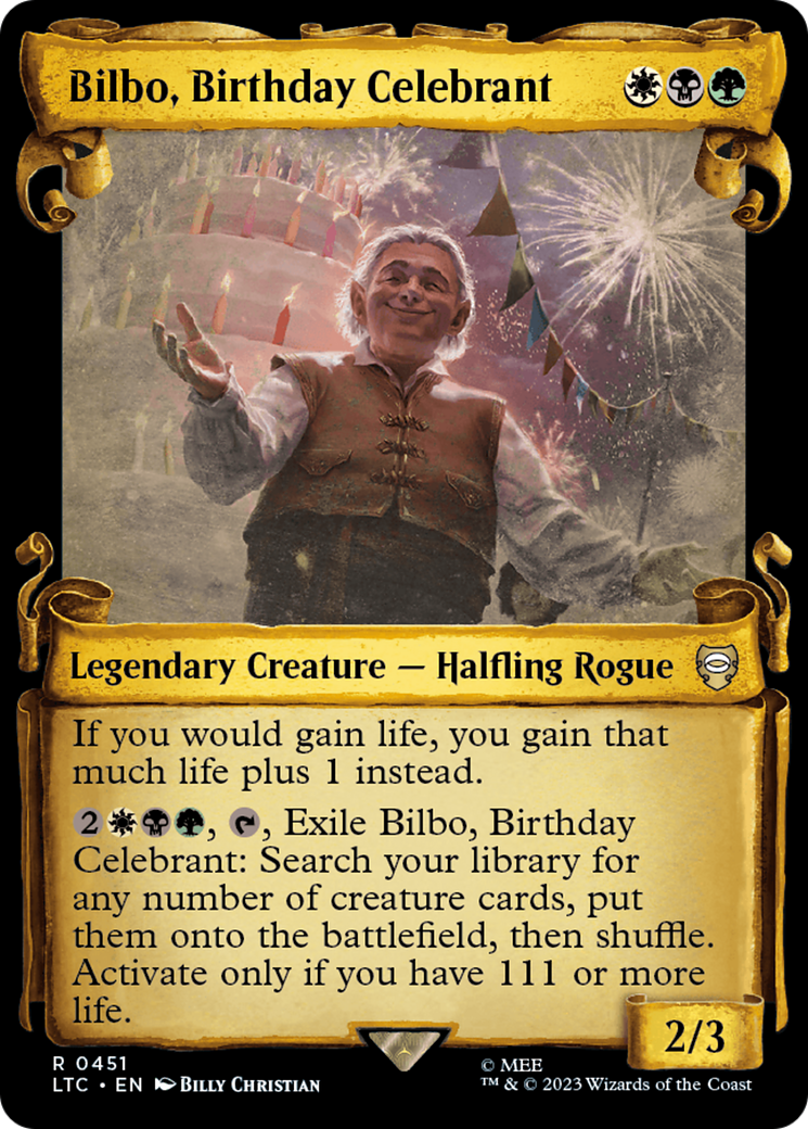 Bilbo, Birthday Celebrant [The Lord of the Rings: Tales of Middle-Earth Commander Showcase Scrolls] | Exor Games Dartmouth