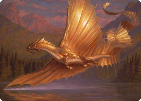 Adult Gold Dragon Art Card [Dungeons & Dragons: Adventures in the Forgotten Realms Art Series] | Exor Games Dartmouth