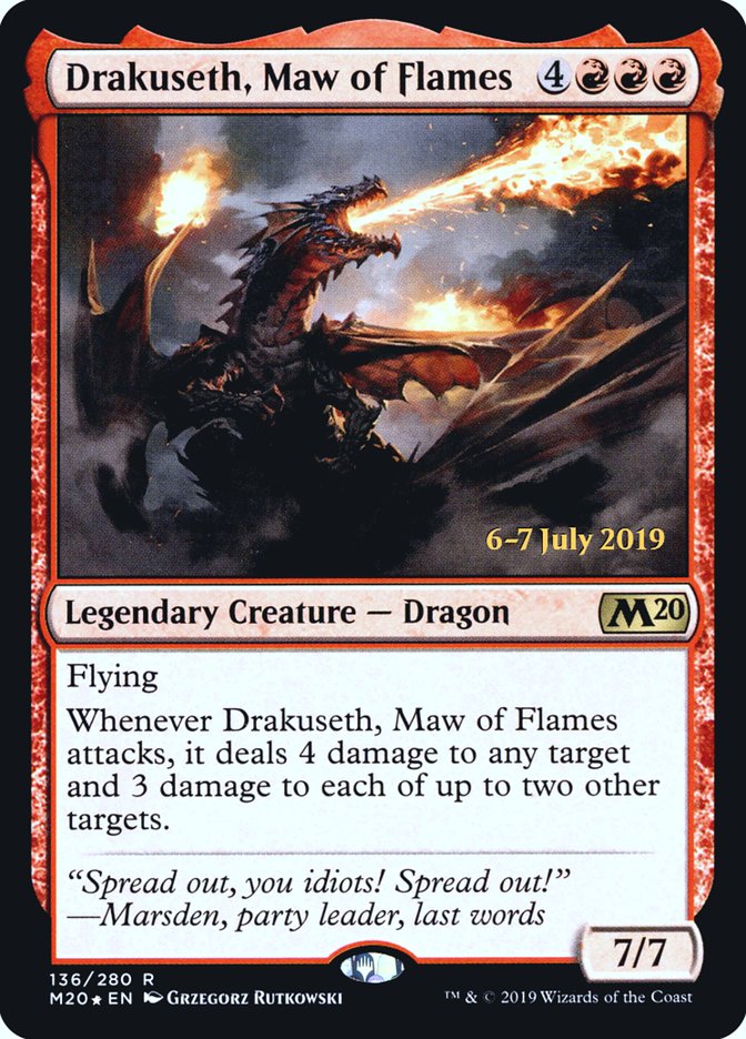 Drakuseth, Maw of Flames  [Core Set 2020 Prerelease Promos] | Exor Games Dartmouth