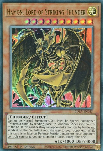 Hamon, Lord of Striking Thunder [SDSA-EN043] Ultra Rare | Exor Games Dartmouth