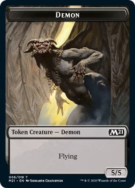 Demon // Zombie Double-sided Token [Core Set 2021] | Exor Games Dartmouth