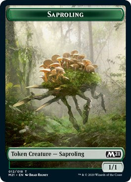 Saproling // Zombie Double-sided Token [Core Set 2021] | Exor Games Dartmouth
