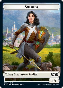 Soldier // Treasure Double-sided Token [Core Set 2021] | Exor Games Dartmouth