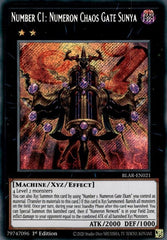 Number C1: Numeron Chaos Gate Sunya [BLAR-EN021] Secret Rare | Exor Games Dartmouth