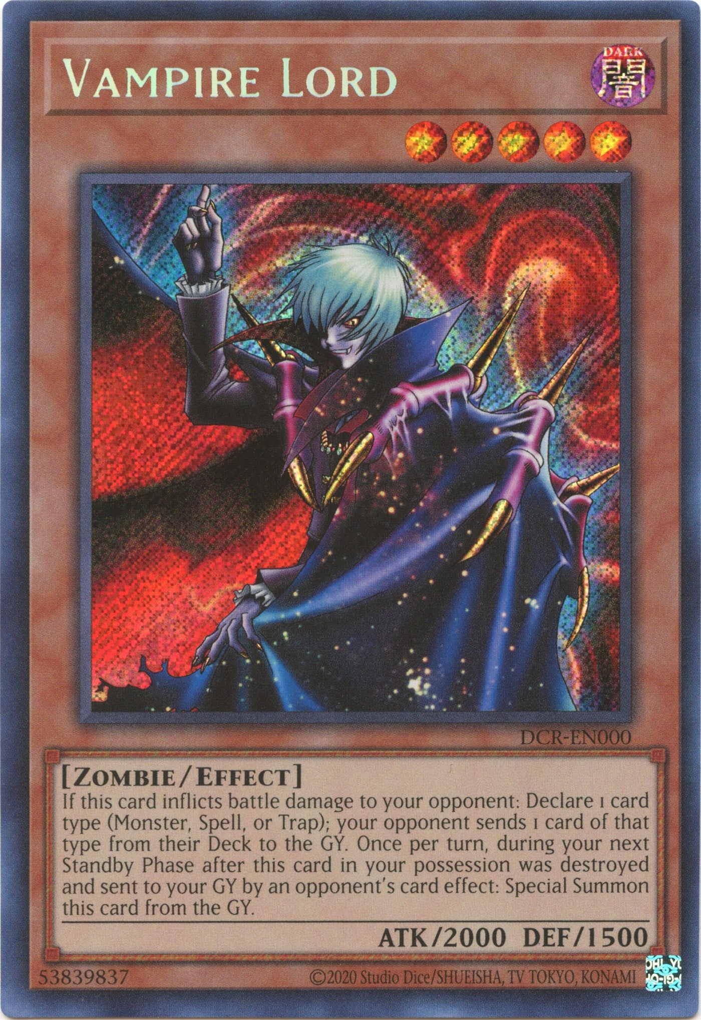 Vampire Lord (25th Anniversary) [DCR-EN000] Secret Rare | Exor Games Dartmouth
